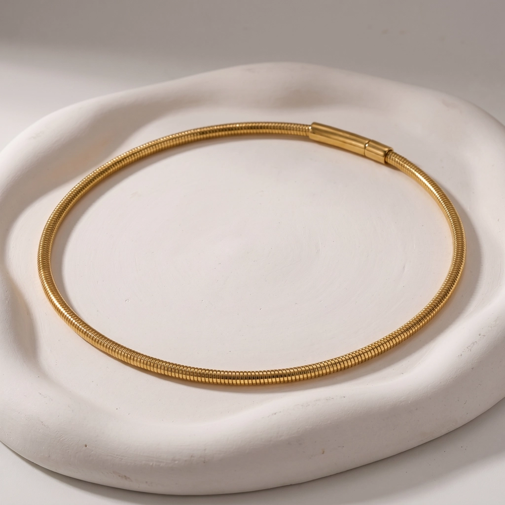 Minimalistic Snake Bone Choker Necklace - Premium Jewelry