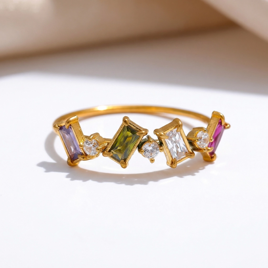 Multi-gemstone Stack Ring In Gold - Standard Jewelry