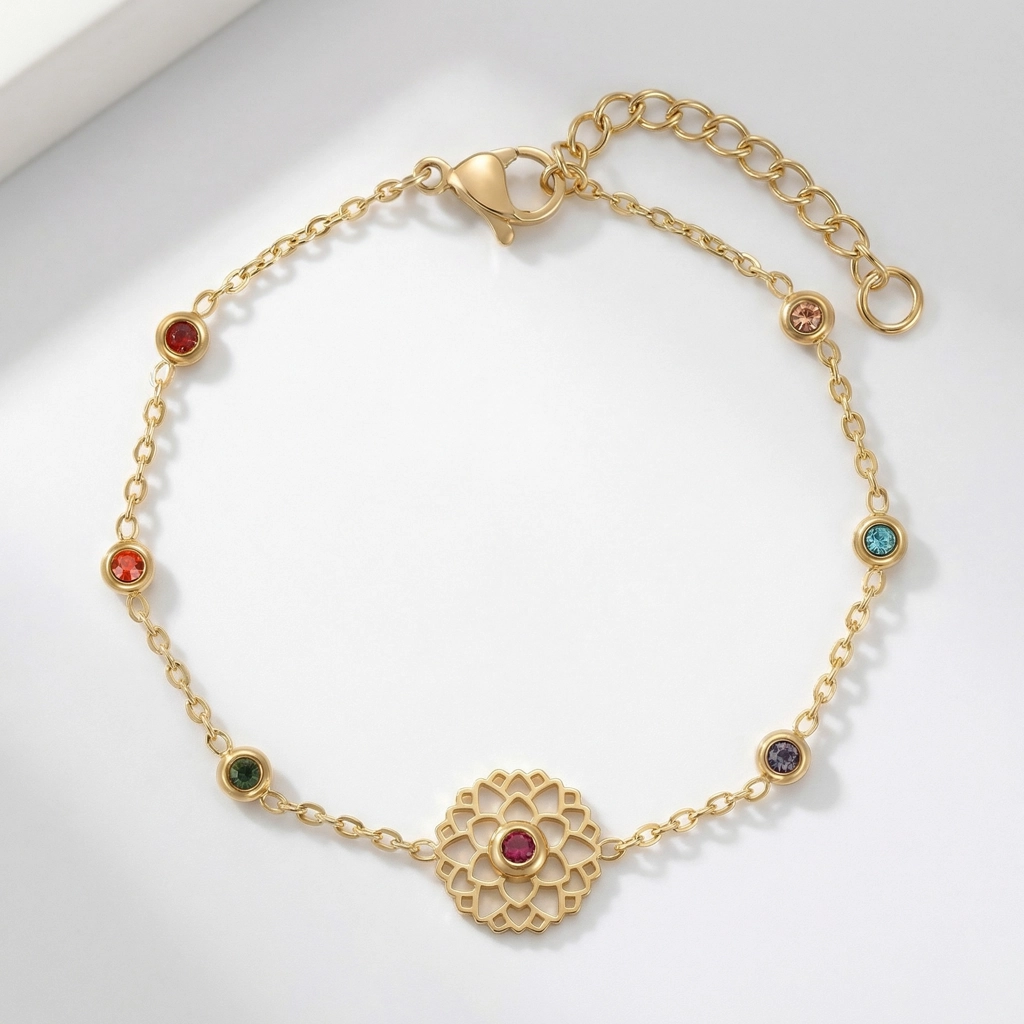 Arabesque Rosette Zircon Bracelet - Premium Jewelry