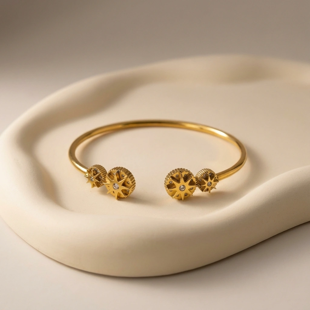 Eight Star Zircon Elastic Bangle Bracelet - Premium Jewelry