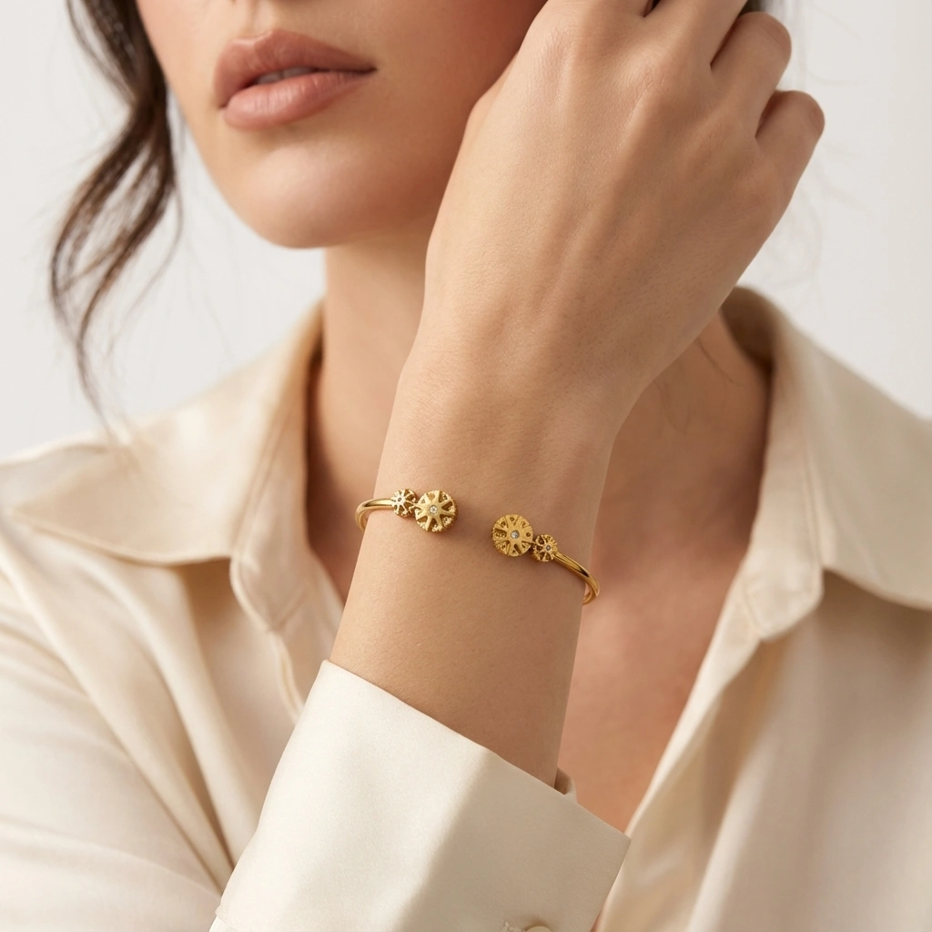 Eight Star Zircon Elastic Bangle Bracelet - Premium Jewelry