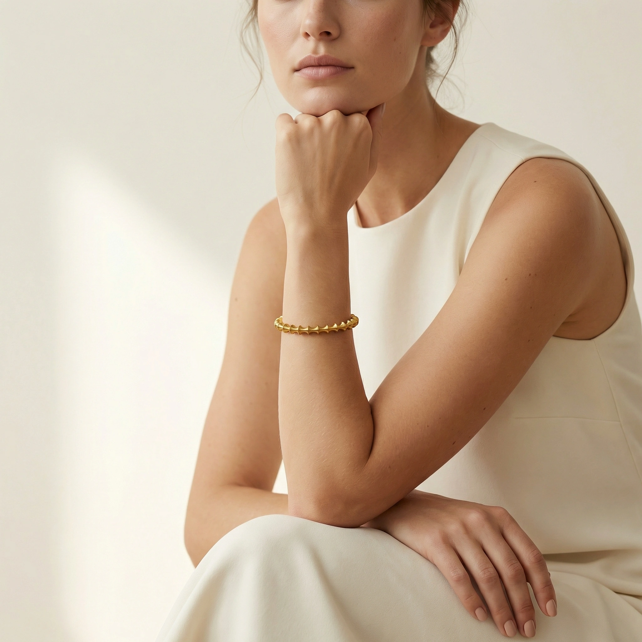 Spring Design Stainless Steel Cuff Bangle - Premium Jewelry