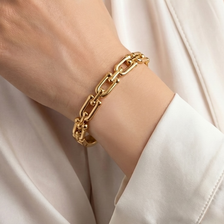 Horseshoe Buckle Stainless Steel Bracelet - Premium Jewelry