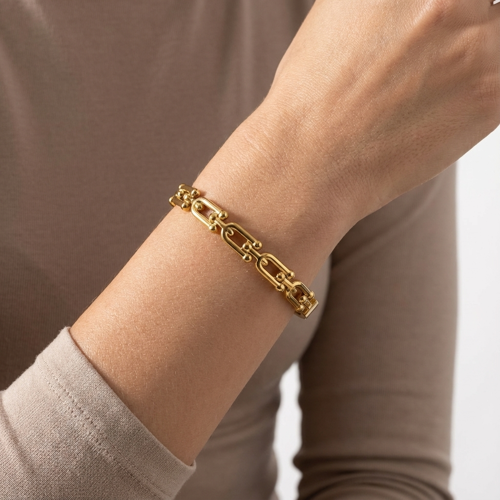 Horseshoe Buckle Stainless Steel Bracelet - Premium Jewelry