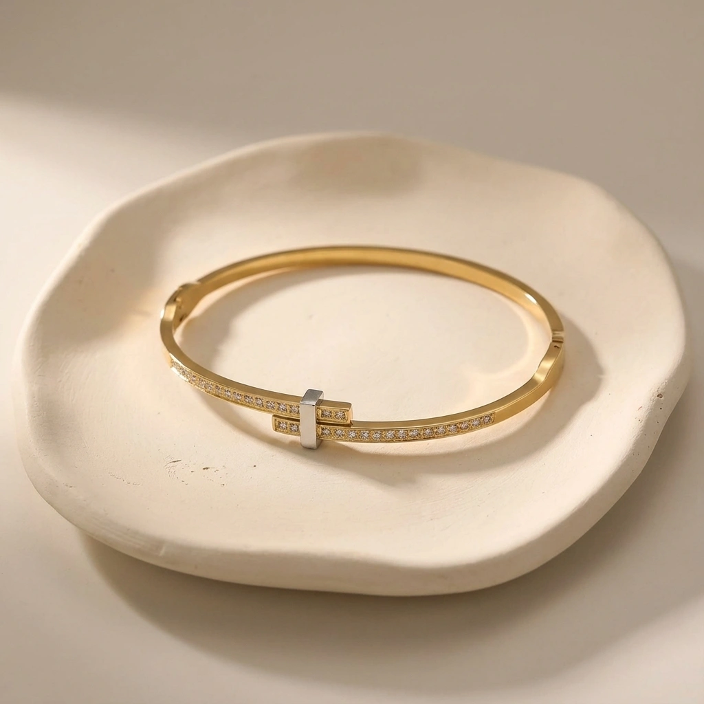 Trendy Zircon Cuff Bangle - Premium Jewelry