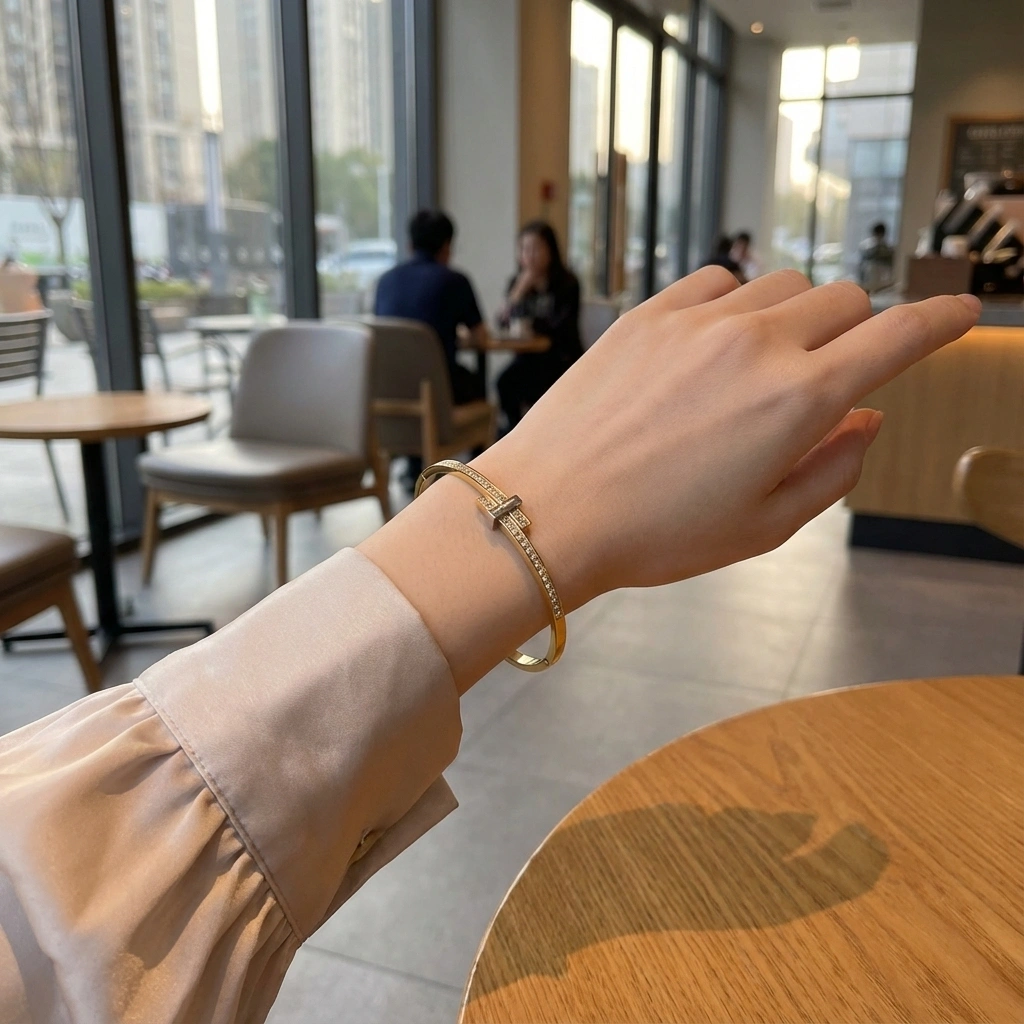 Trendy Zircon Cuff Bangle - Premium Jewelry