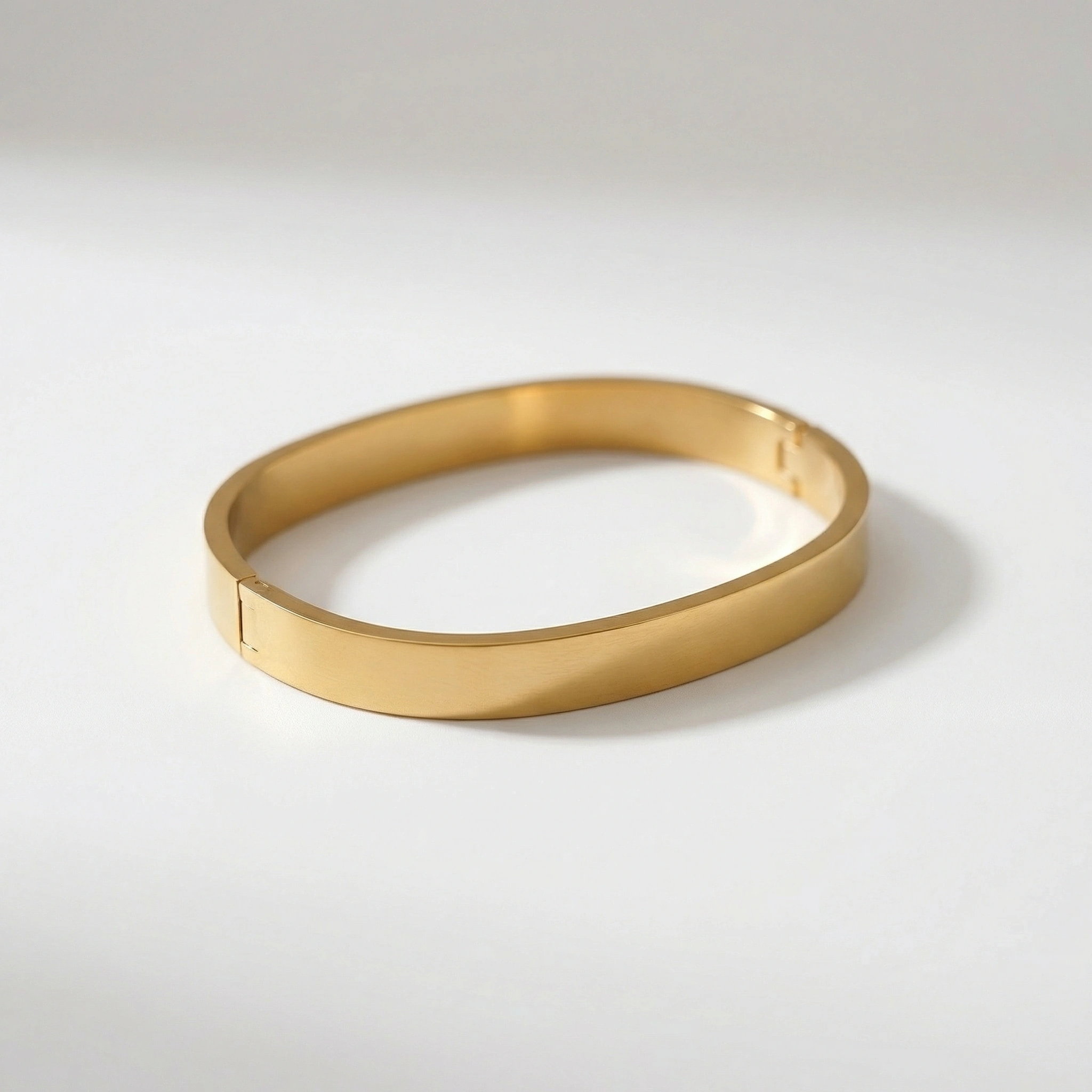 Curved Rectangular Stainless Steel Bangle - Premium Jewelry