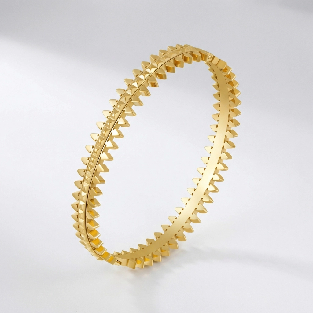 Spiked Double-row Bangle - Premium Jewelry