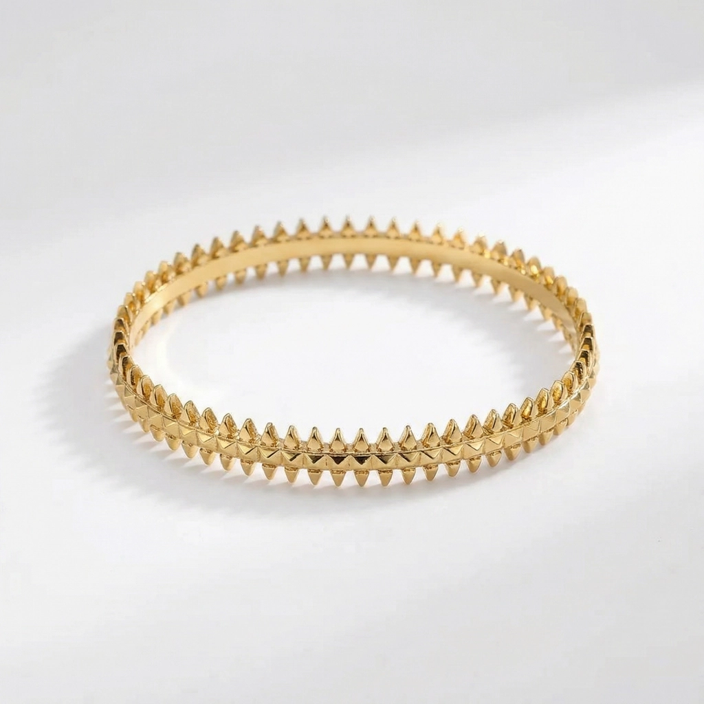 Spiked Double-row Bangle - Premium Jewelry