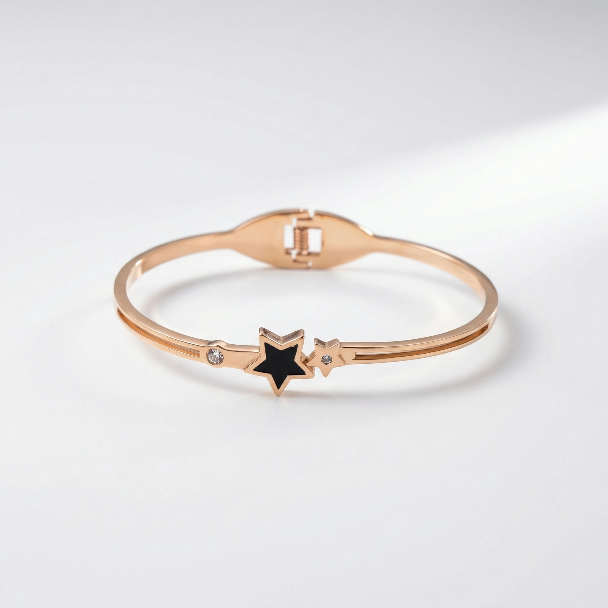 Star Baguette Zircon Bangle - Premium Jewelry