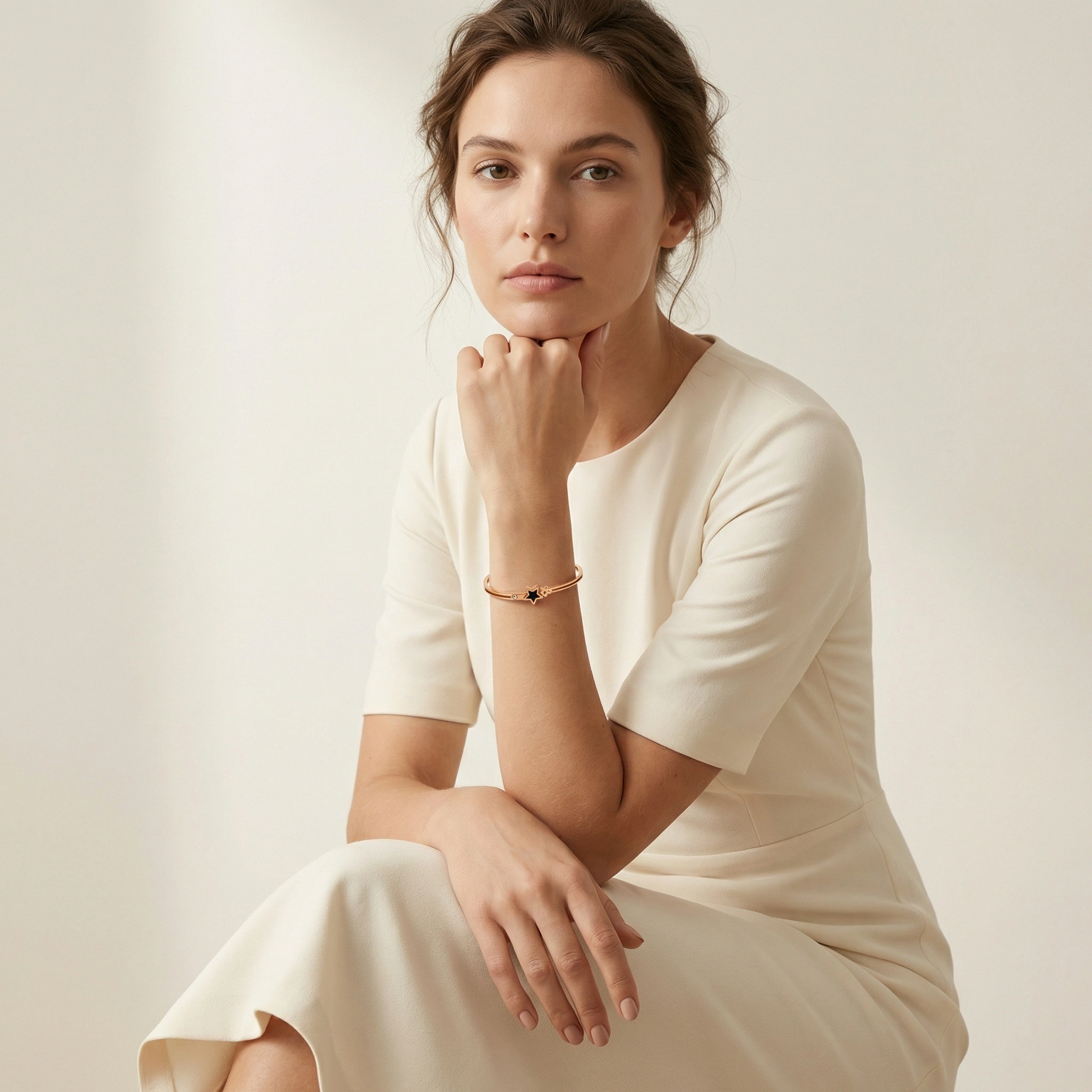 Star Baguette Zircon Bangle - Premium Jewelry