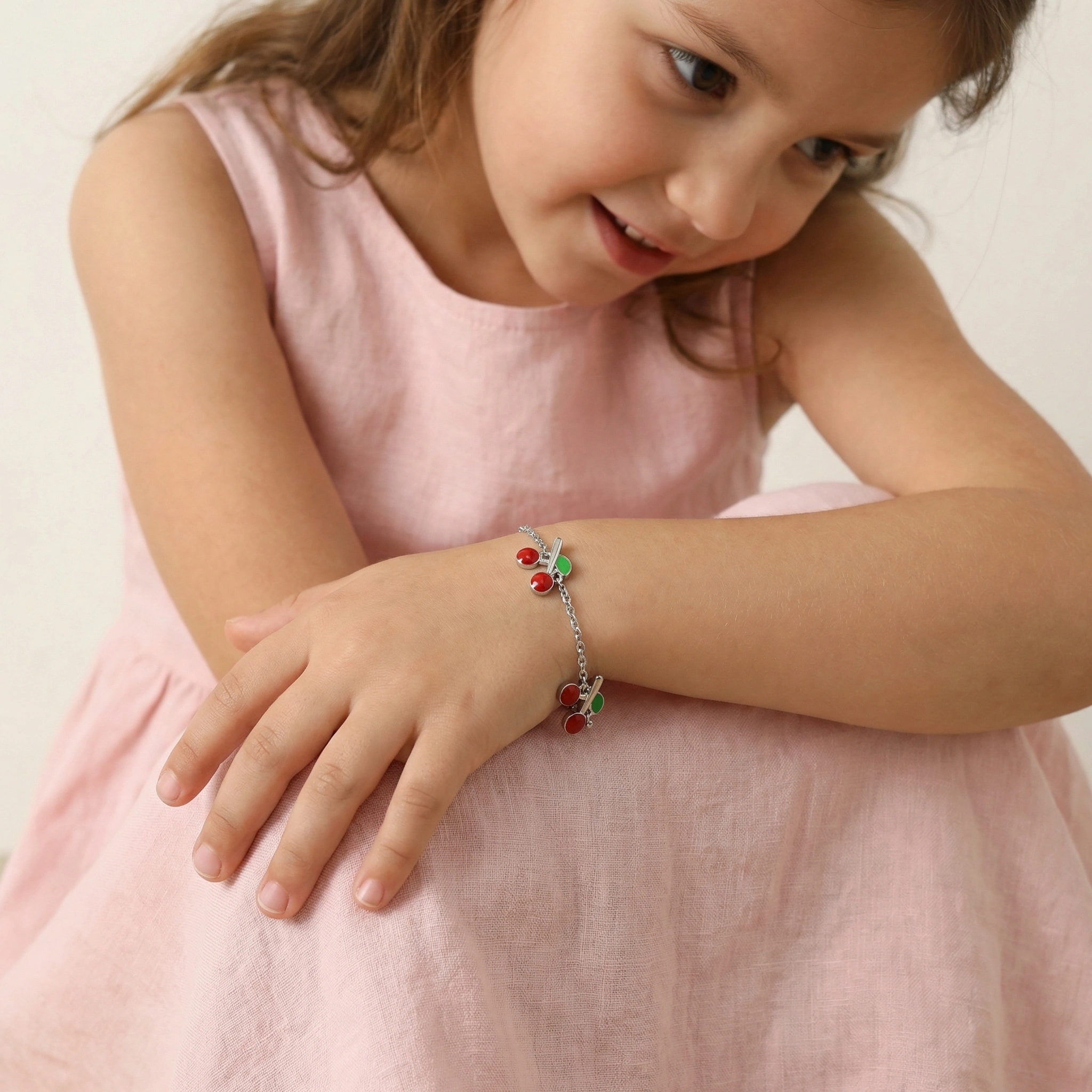 Cherry Charm Kids Bracelet - Premium Jewelry