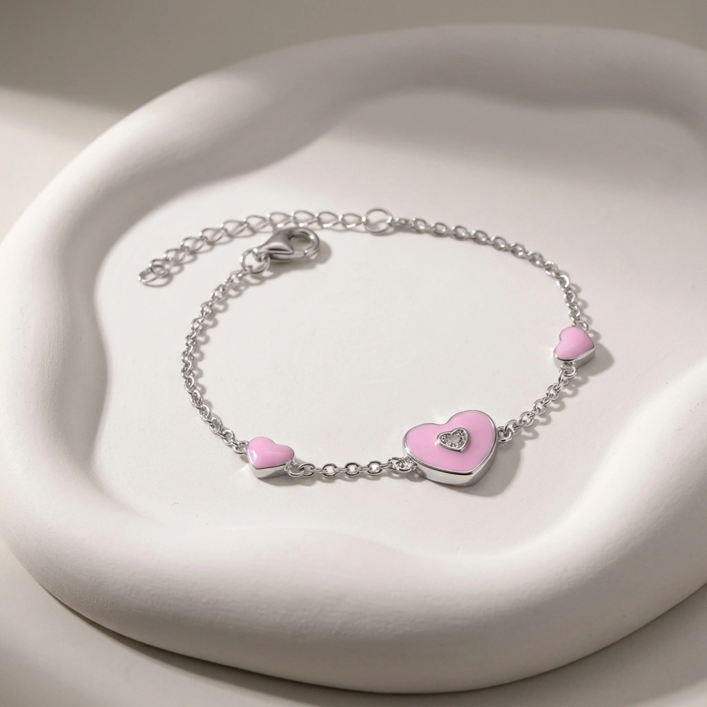 Pink Heart Kids Bracelet - Premium Jewelry