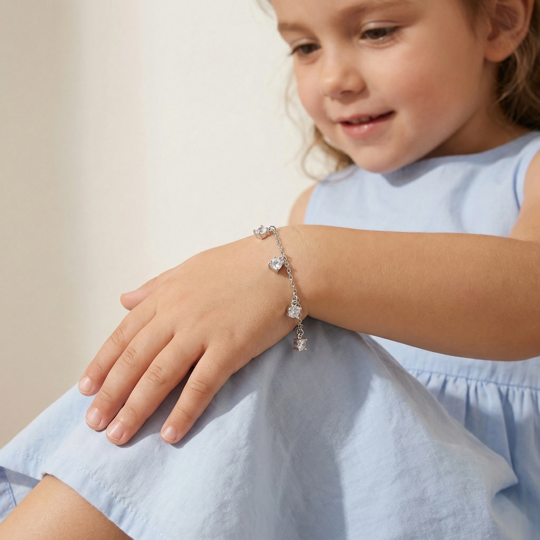 Zircon Stone Kids Charm Bracelet - Premium Jewelry