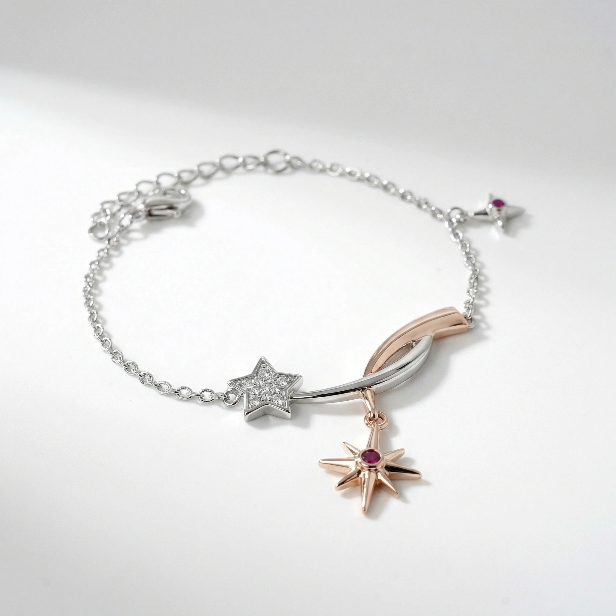 18K Rose Gold North Star Kids Bracelet - Standard Jewelry