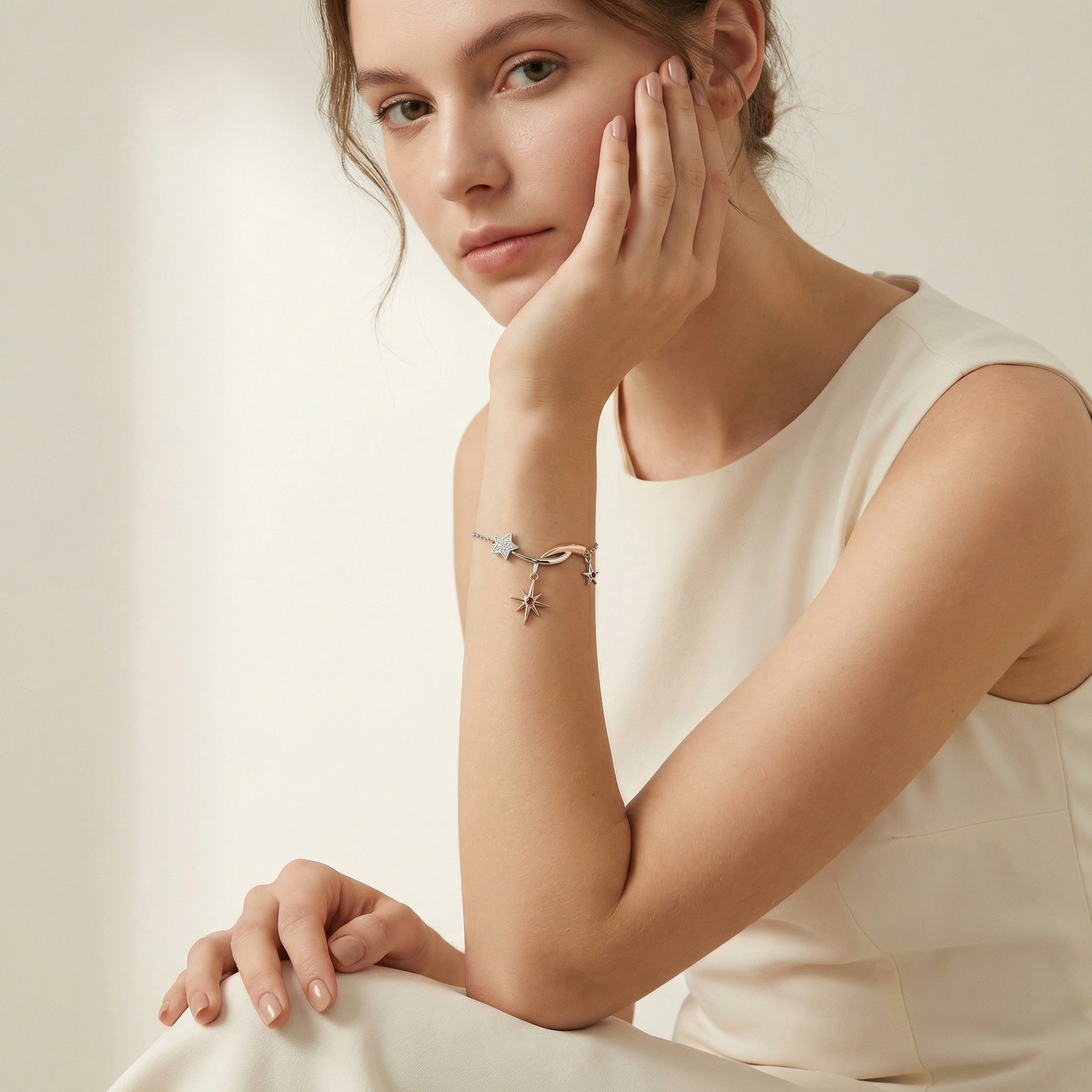 18K Rose Gold North Star Kids Bracelet - Standard Jewelry