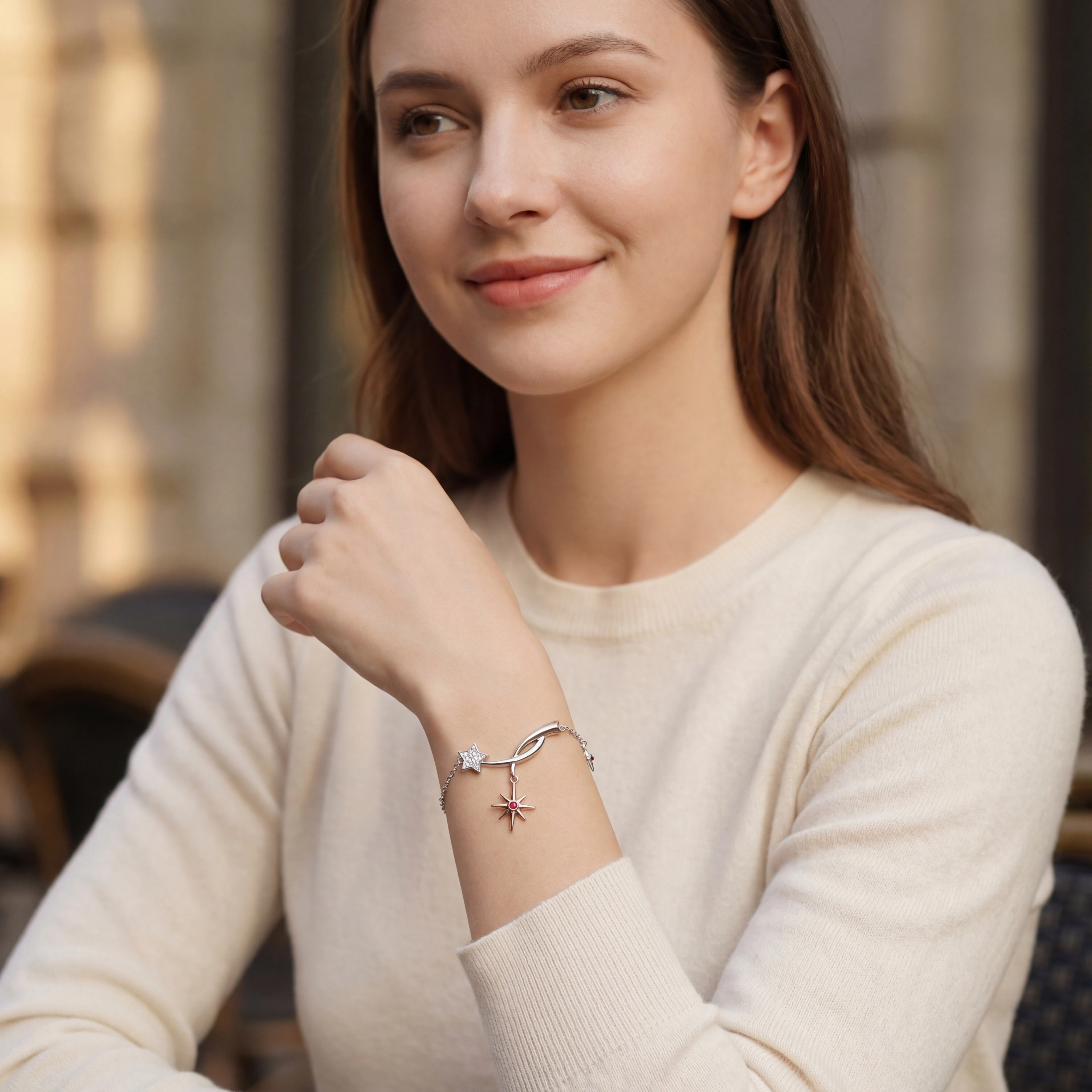 18K Rose Gold North Star Kids Bracelet - Standard Jewelry