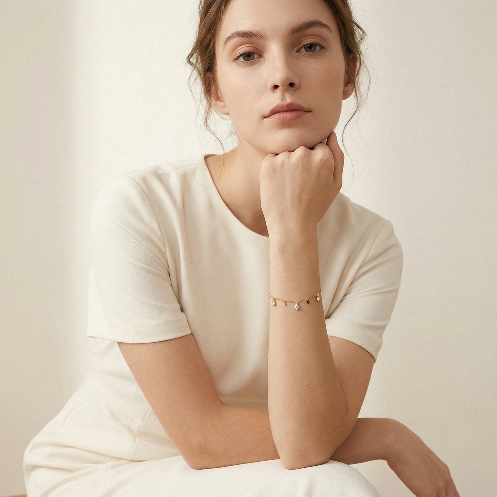 Zircon Drop Charm Bracelet - Premium Jewelry