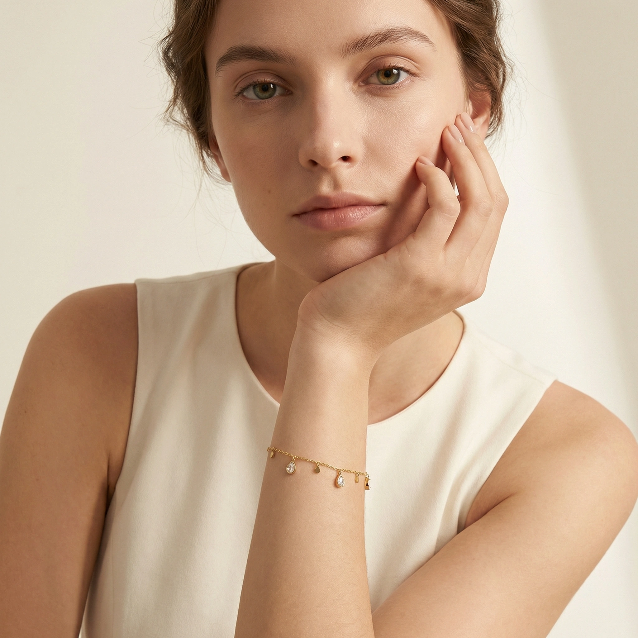 Zircon Drop Charm Bracelet - Premium Jewelry