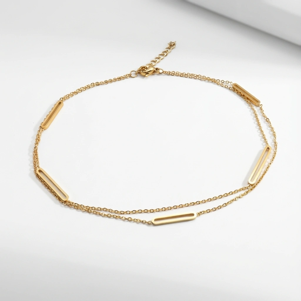 Double Layer Rectangle Chain Bracelet - Premium Jewelry
