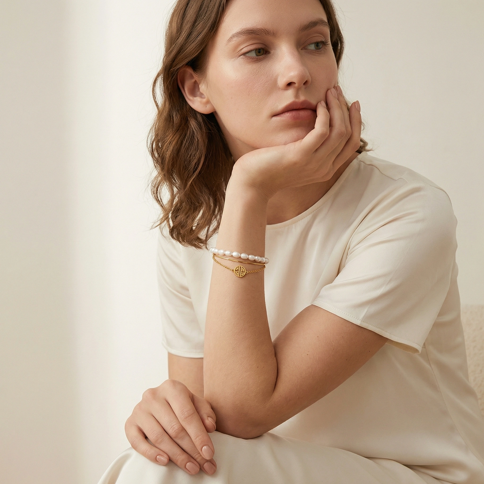 Three Layer Freshwater Pearl Bracelet - Premium Jewelry