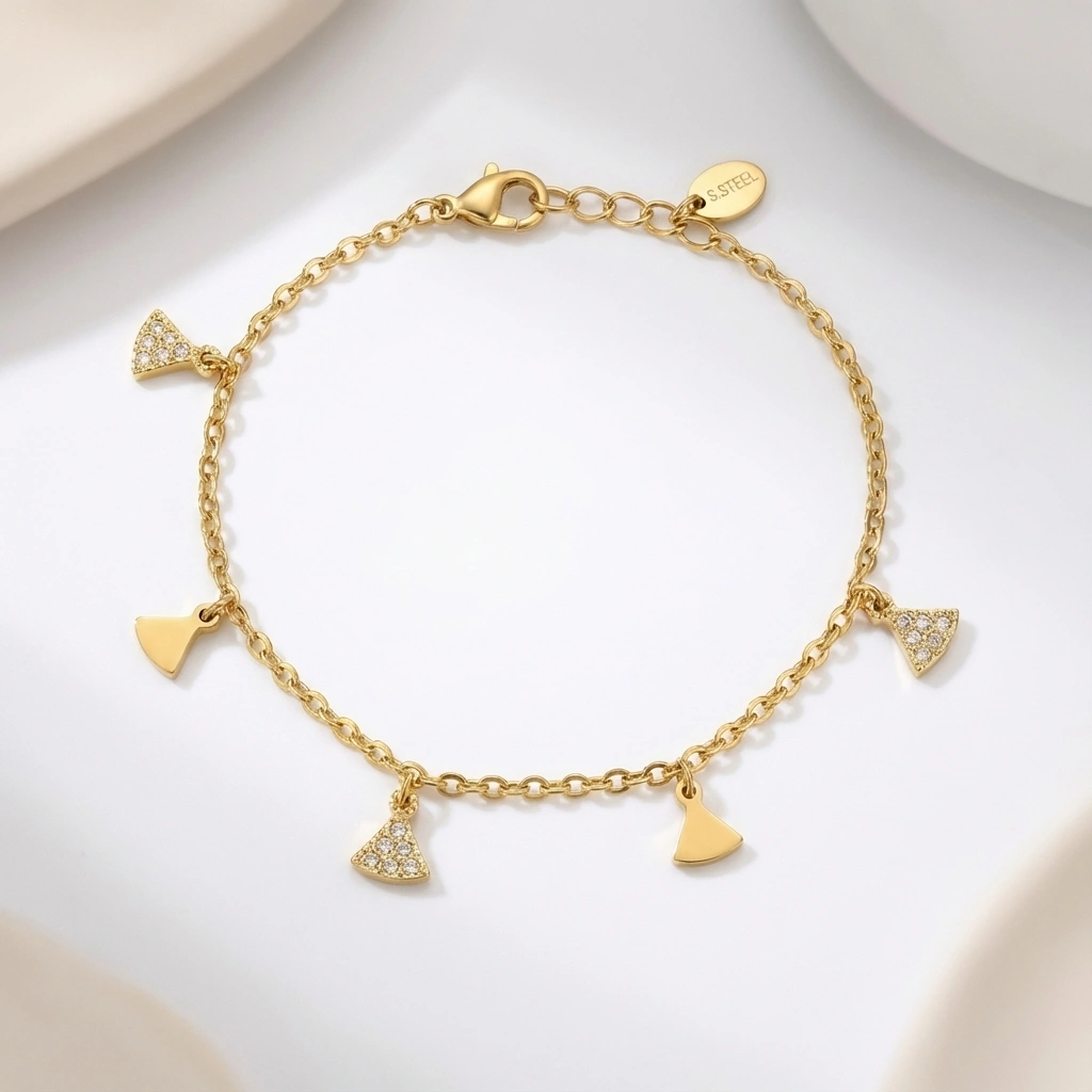 Fan Shaped Cubic Zircon Bracelet - Premium Jewelry