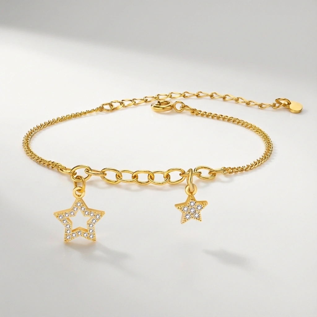 Star Heart Circle Hollow Out Cubic Zirconia Charm Bracelets - Premium Jewelry