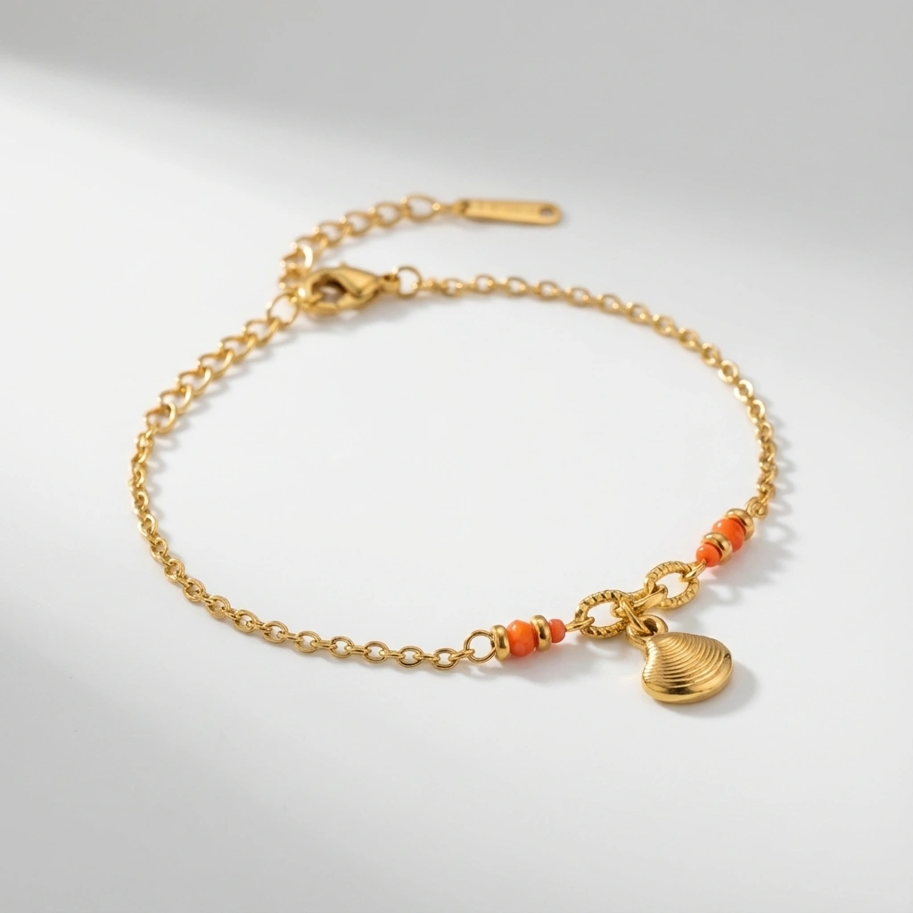 Shell Charm Stainless Steel Beach Bracelet - Premium Jewelry
