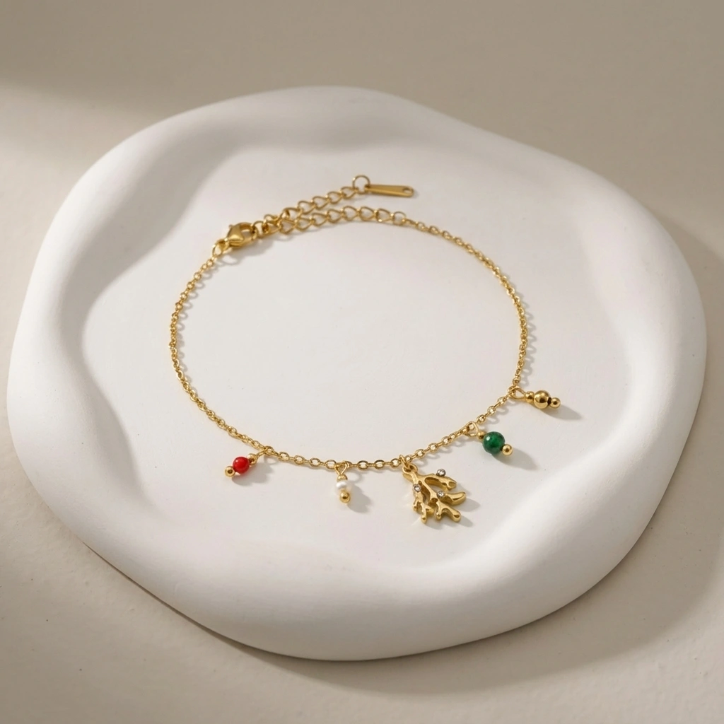 Stone Charm Stainless Steel Bracelet - Premium Jewelry