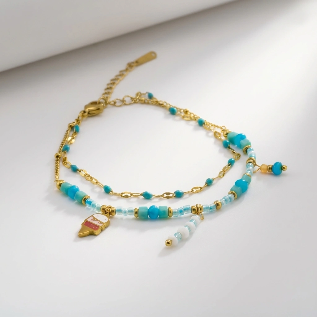 Pearl Charm Beaded Stainless Steel Bracelet - Premium Jewelry