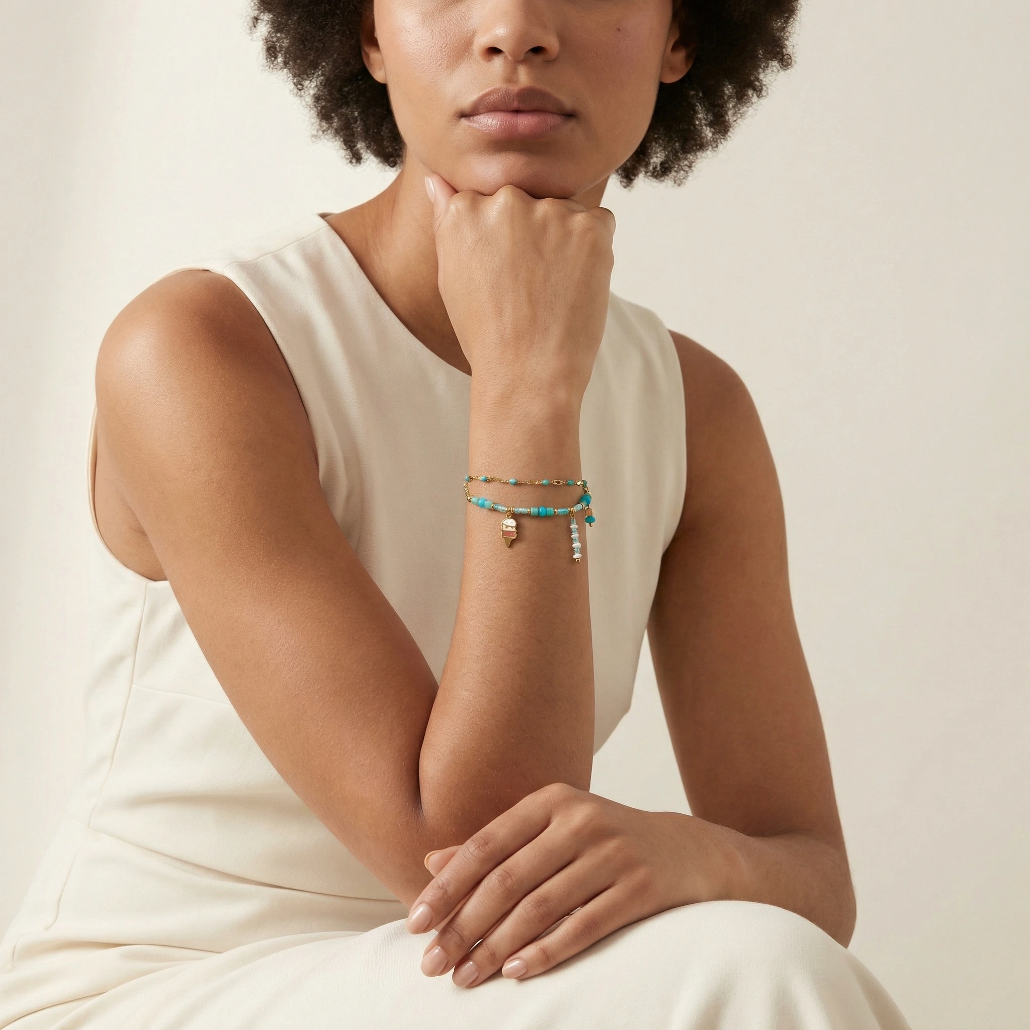 Pearl Charm Beaded Stainless Steel Bracelet - Premium Jewelry