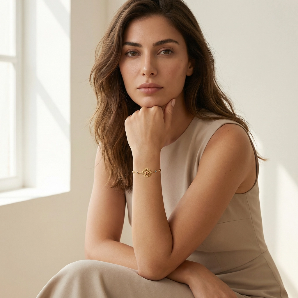 Arabesque Rosette Zircon Bracelet - Premium Jewelry