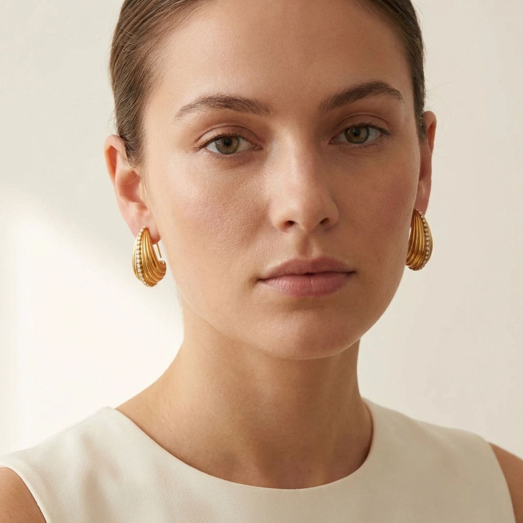 Zircon Teardrop Stainless Steel Drop Earrings - Premium Jewelry