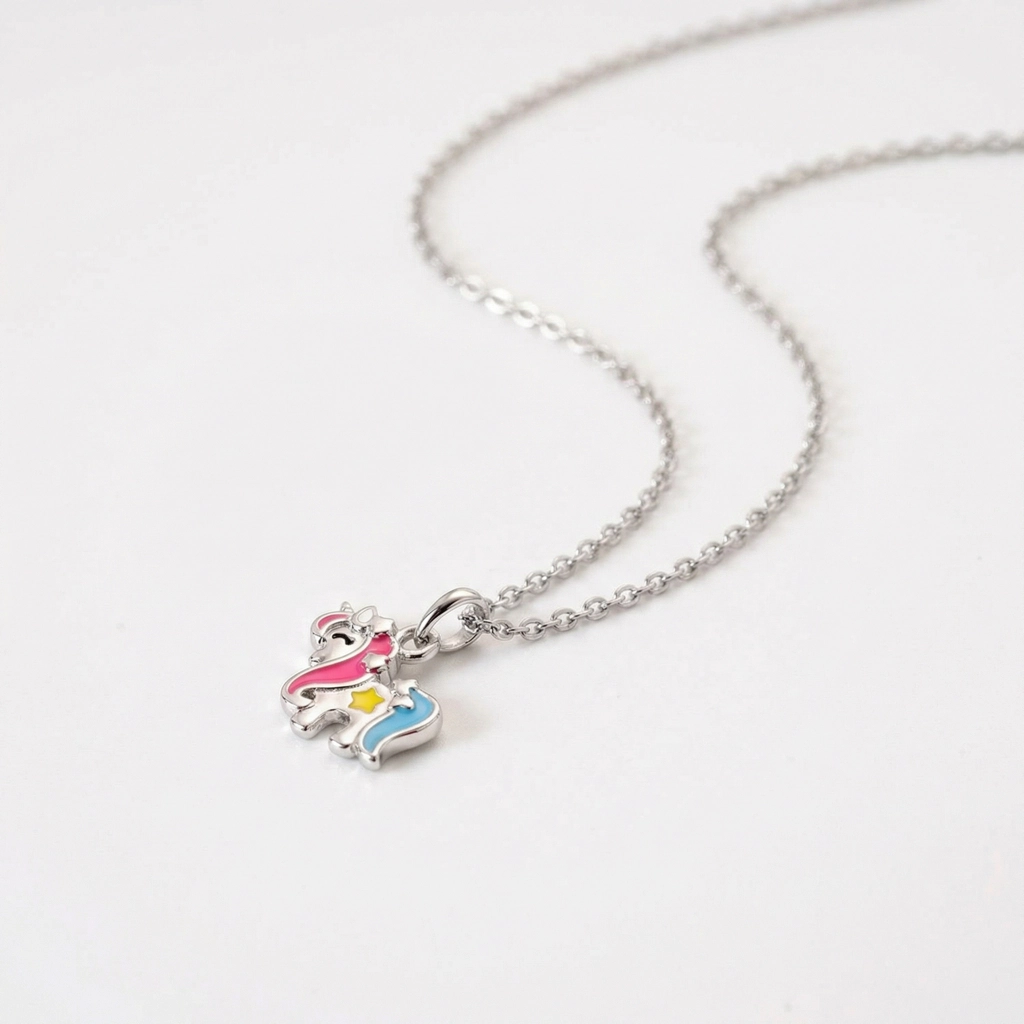 Sterling Silver Unicorn Pendant Necklace For Kids - Premium Jewelry