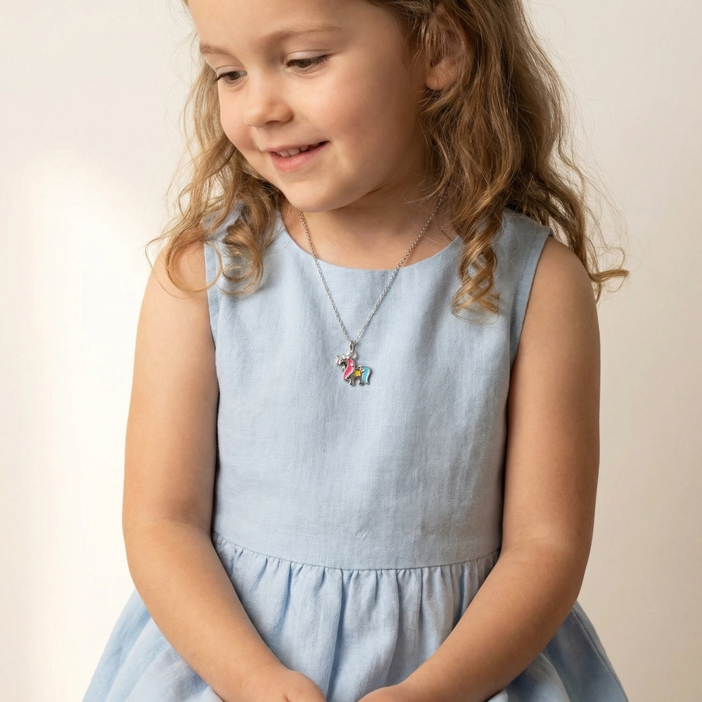 Sterling Silver Unicorn Pendant Necklace For Kids - Premium Jewelry