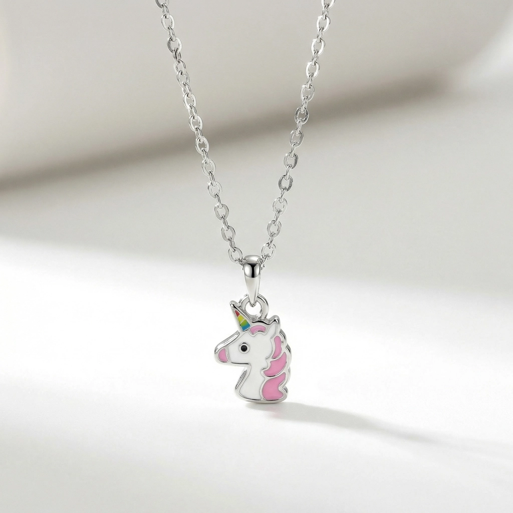 Sterling Silver Unicorn Pendant Necklace For Kids - Premium Jewelry
