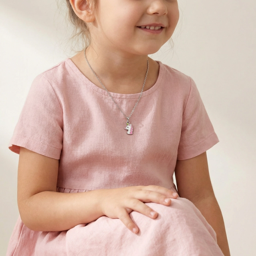 Sterling Silver Unicorn Pendant Necklace For Kids - Premium Jewelry