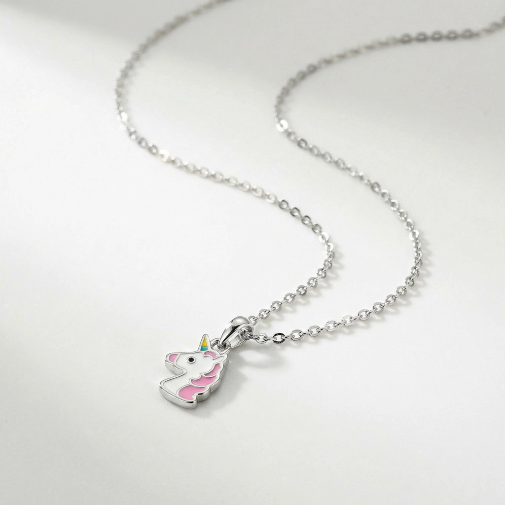 Sterling Silver Unicorn Pendant Necklace For Kids - Premium Jewelry