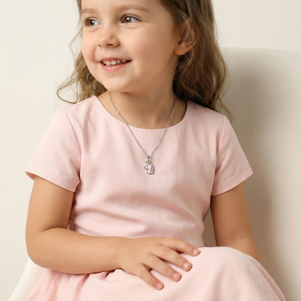 Sterling Silver Unicorn Pendant Necklace For Kids - Premium Jewelry