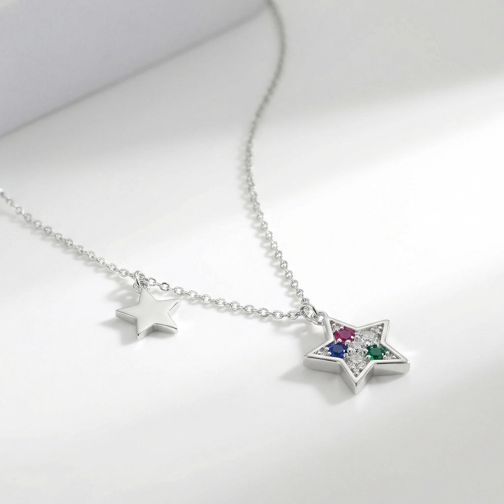 Sterling Silver Star Charm Necklace For Kids - Premium Jewelry