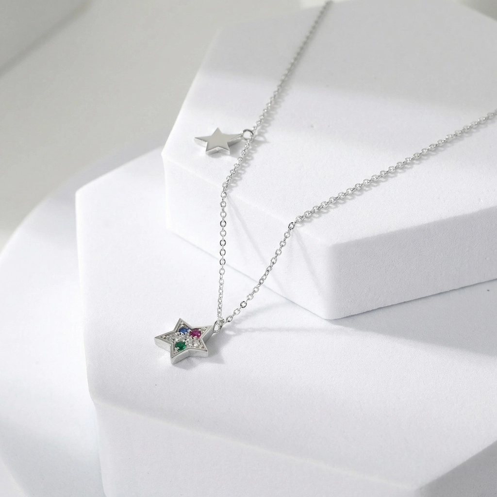 Sterling Silver Star Charm Necklace For Kids - Premium Jewelry