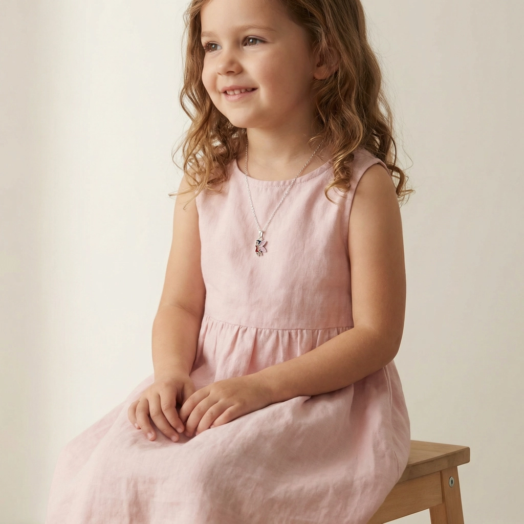 Sterling Silver Angel Pendant Necklace For Kids - Premium Jewelry