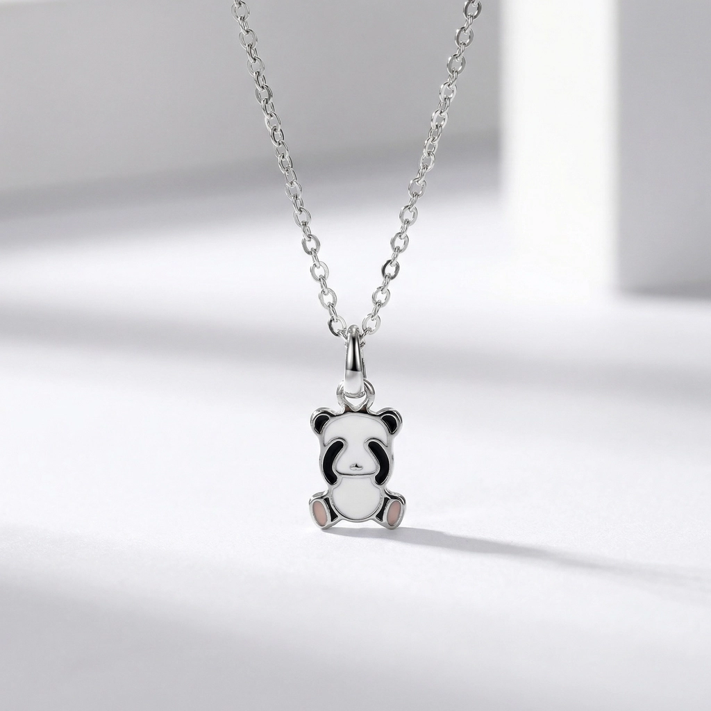 Sterling Silver Panda Pendant Necklace For Kids - Premium Jewelry