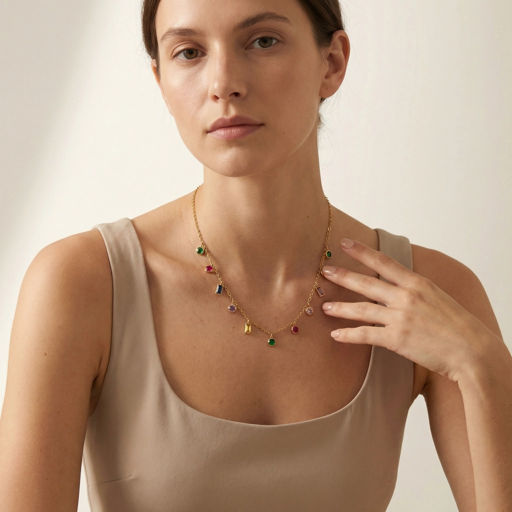 Multicolor Charm Necklace - Standard Jewelry