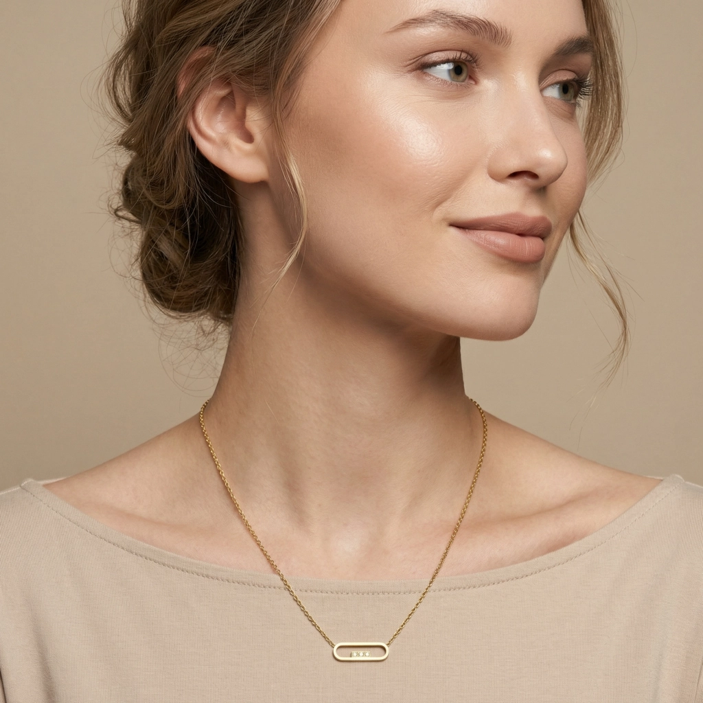 Rectangular Zircon Stainless Steel Pendant Necklace - Premium Jewelry