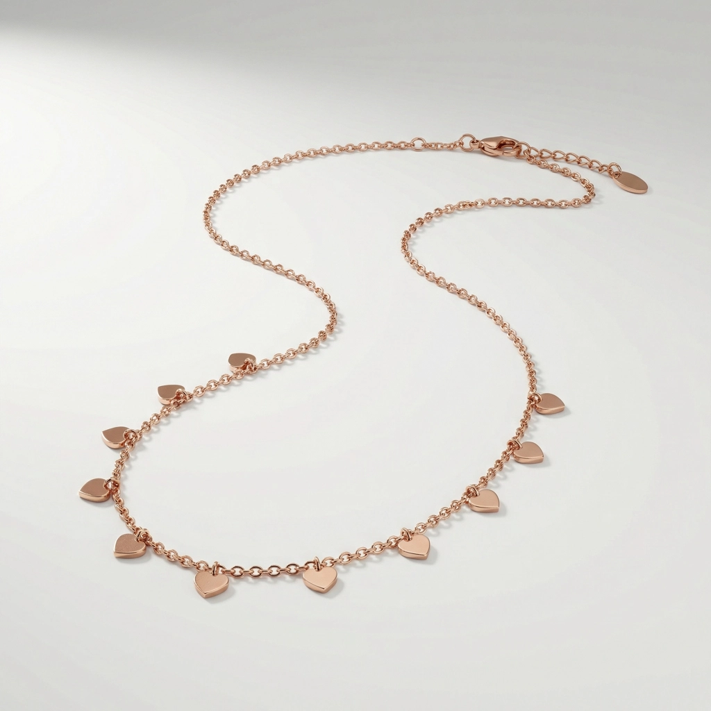 Rose Gold Heart Pendant Necklace - Premium Jewelry