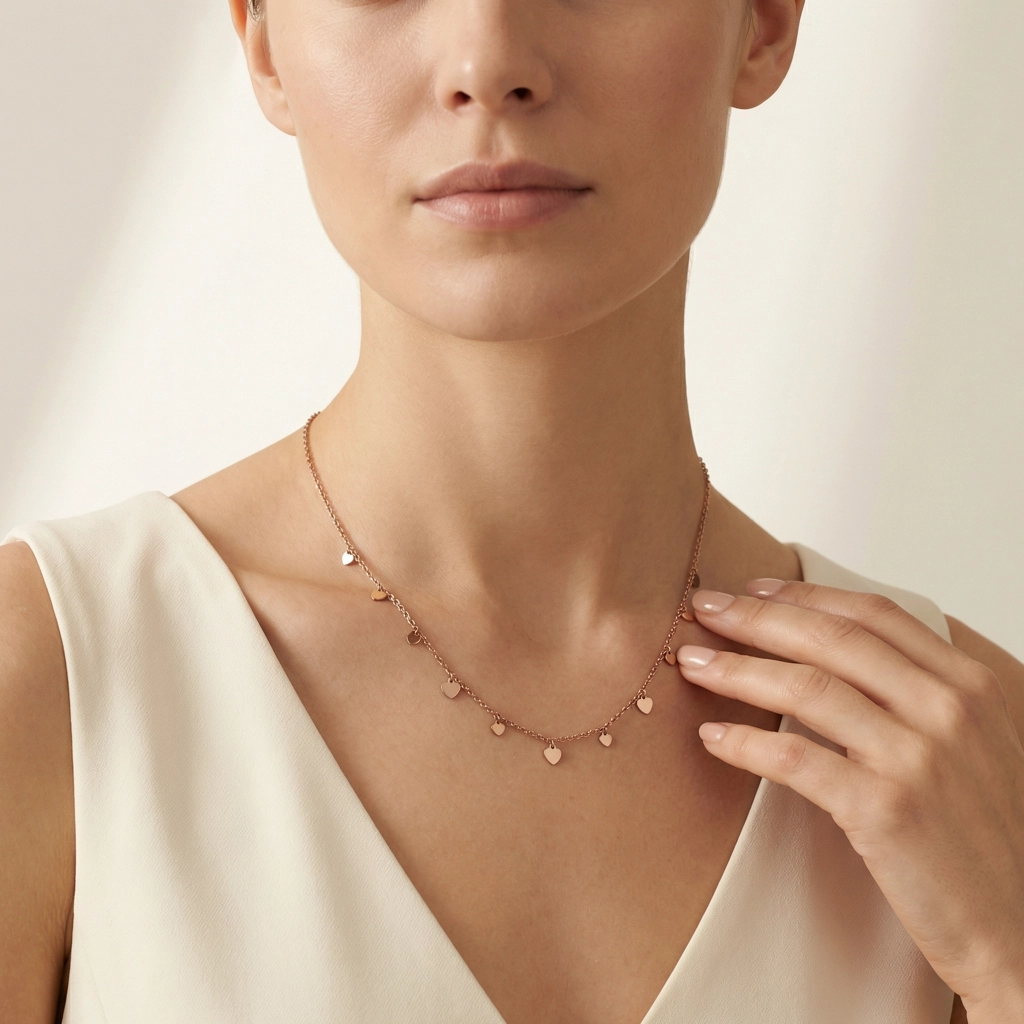 Rose Gold Heart Pendant Necklace - Premium Jewelry