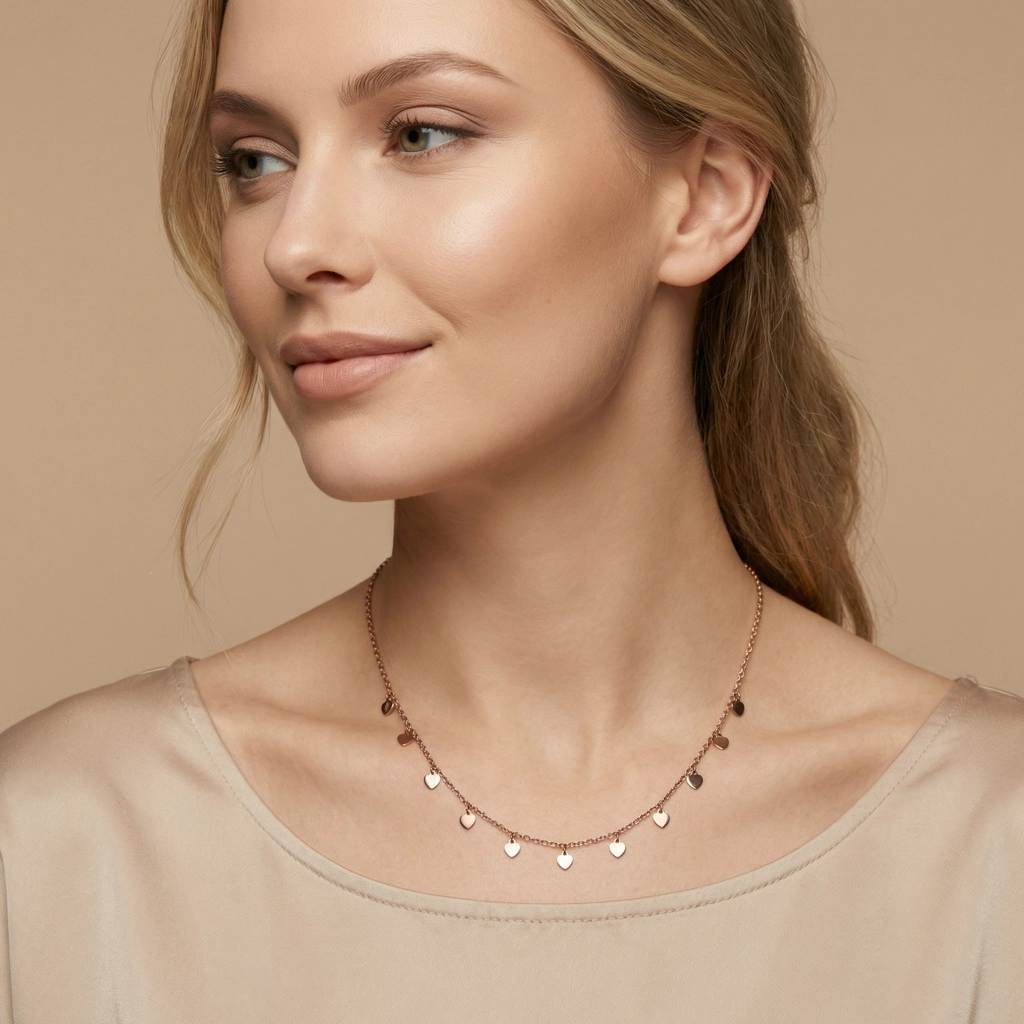 Rose Gold Heart Pendant Necklace - Premium Jewelry