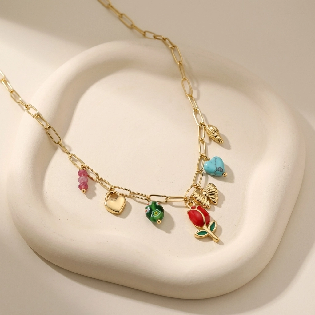 Turquoise Charm Stainless Steel Necklace - Premium Jewelry