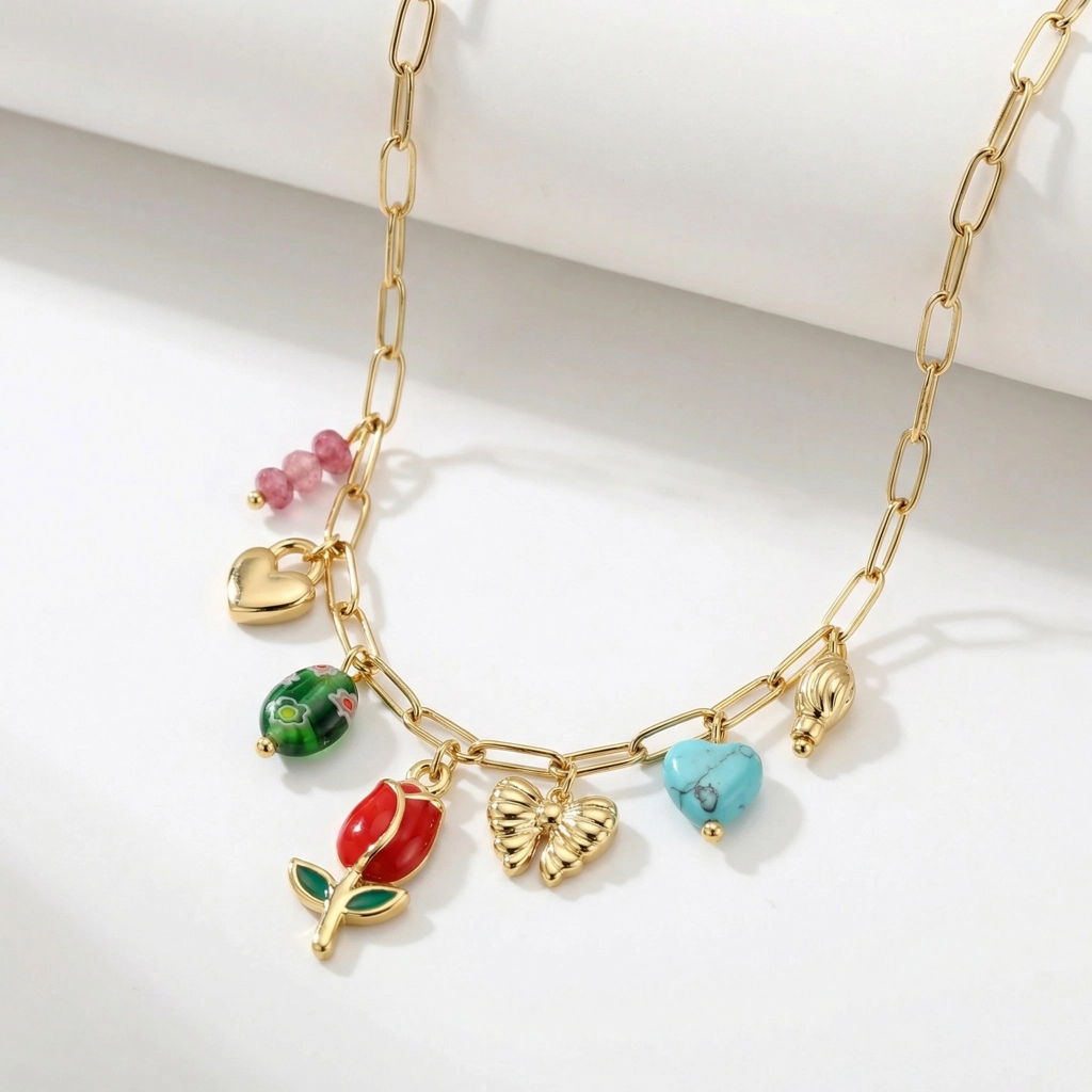 Turquoise Charm Stainless Steel Necklace - Premium Jewelry